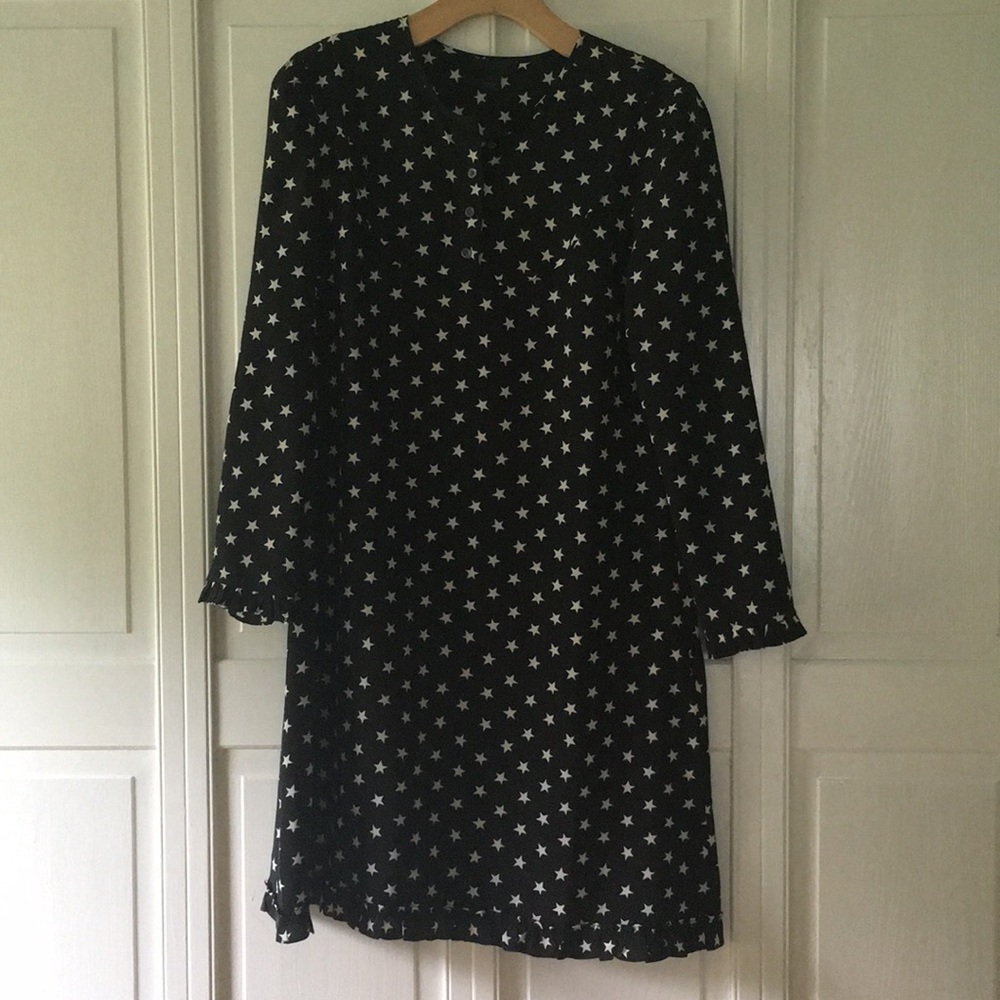 JCrew silk all over star print dress